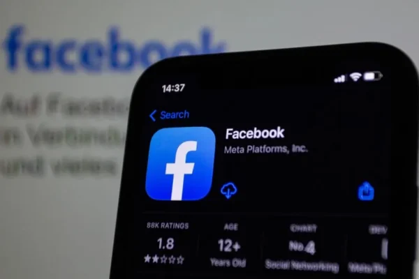 Close-up view of Facebook app on a modern smartphone, emphasizing technology.